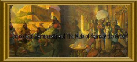 Ron Anderson's oil painting "The Code of Hammurabi, and the Rule of Ramses the Great"