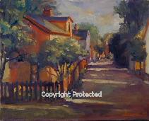 Ron Anderson's oil painting "Purdy Alley & E. Kossuth Street"