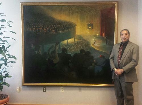 Ron Anderson's oil painting "Concert in Blue"